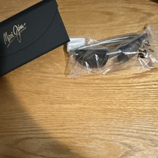 Maui Jim Polarized Lightweight Wrap Sunglasses Silver Metal Frame Gray Lens