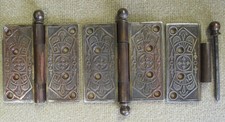 Antique ORNATE VICTORIAN DOOR HINGES - ARTS & CRAFTS DESIGN