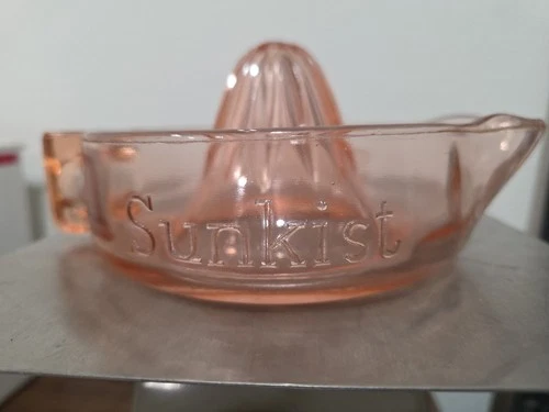 SUNKIST PINK REAMER Juicer McKee Glass Co. 1930s N-330A Collectible Depression.