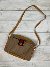 Gucci Micro GG Canvas Web Sherry Line Crossbody Shoulder Bag Brown