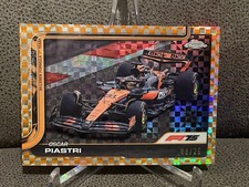 🔥Oscar Piastri 2025 Topps Chrome F1 Orange CheckerBoard Refractor 8/25 Color🍑