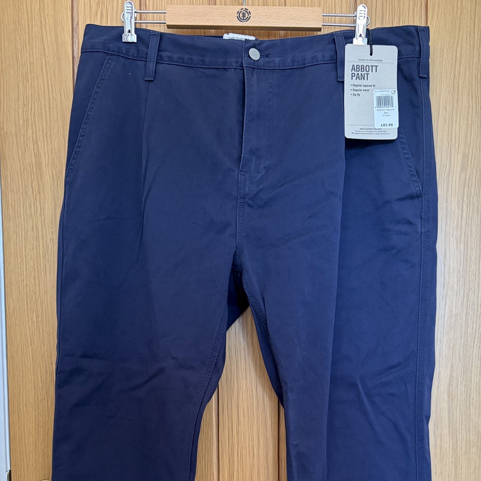 NEW Carhartt WIP Abbott Pant W36 Navy Blue Chino Trousers Workwear RRP £85