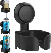 Suction Cup Wine Glass Holder for Shower, Removable Wall-Mounted Bath Cup Holder