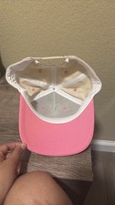 White/Pink Adjustable Baseball Cap One Size Y...