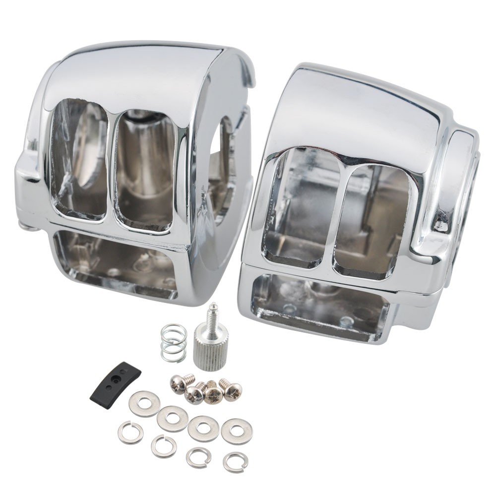 Chrome Hand Control Switch Housing Covers For Harley Sportster 1200 Softail Dyna