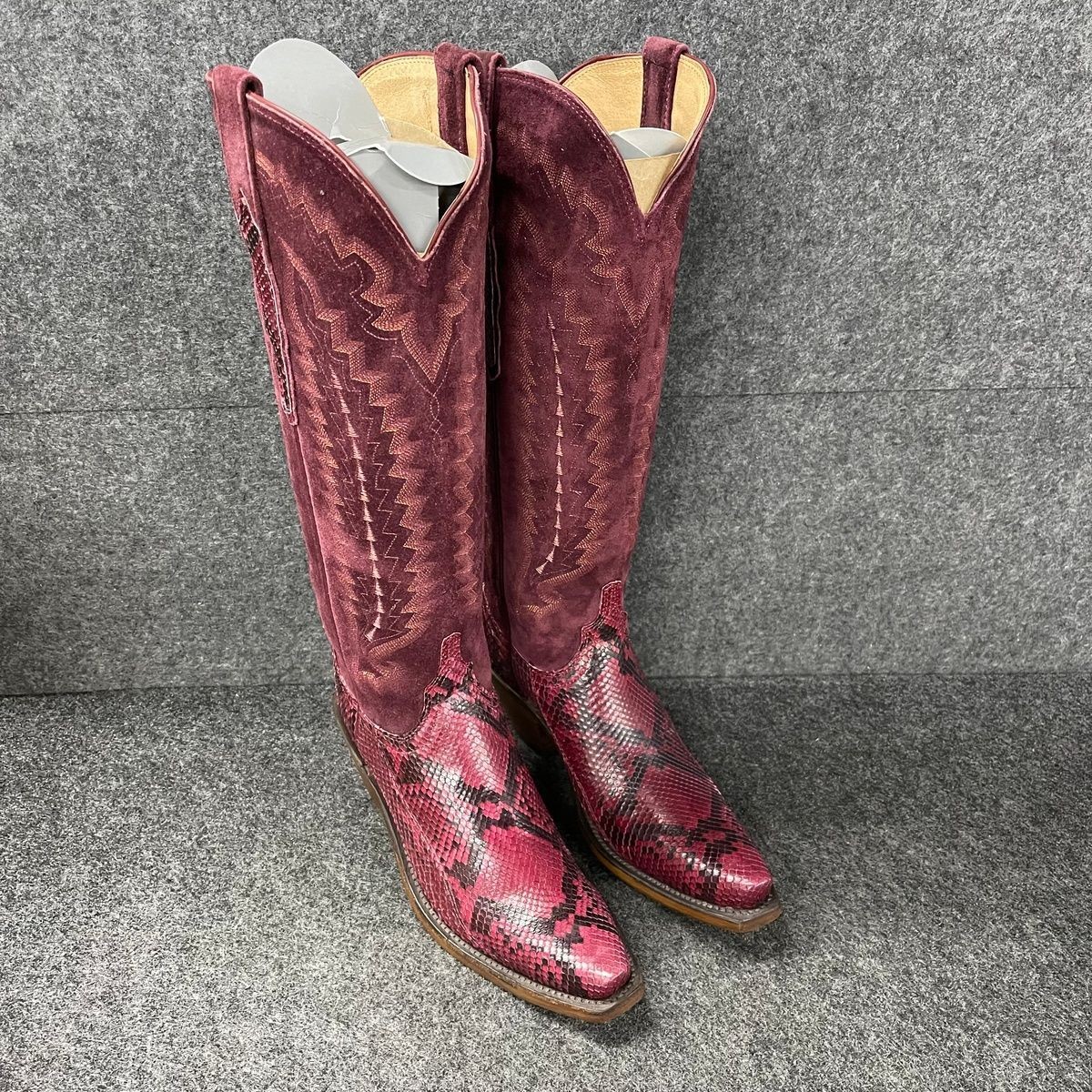 LUCCHESE Presley Exotic Boots Women's Size 6.5 Red | eBay