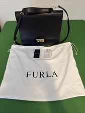 Furla Bella Top Handle Satchel Leather Bag Shoulder Crossbody Black New