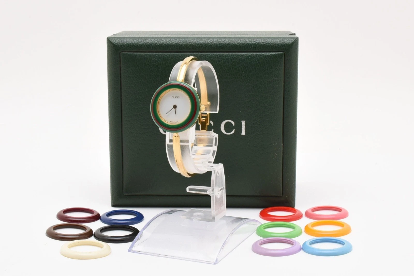 Orologio Vintage Donna 12 Colori *NEARMINT con Scatola* Gucci 11 12.2 Cambio Lunetta