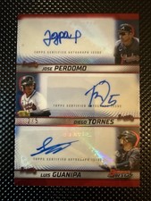 2025 Bowman’s Best TRIPLE AUTO JOSE PERDOMO, DIEGO TORNES, LUIS GUANIPA RED #2/5