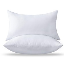 Set of 2 Lumbar Pillow Inserts 12x20 - Soft Fluffy Rectangle Throw Pillows for C