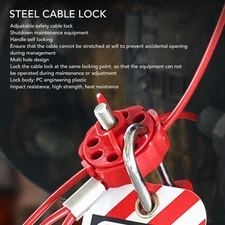 Cable Valve Lock Shutdown Maintenance Equipment Adjustable Multi Hole Security
