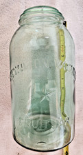 VINTAGE 1903 KNOWLTON VACUUM FRUIT JAR STAR HALF GALLON FRUIT JAR ZINC Lid Band