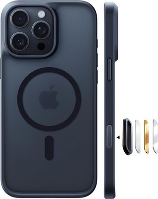 Magnetic Shockproof Translucent Slim Protective Case for iPhone 16 Pro Max, Blac