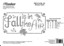 NIP  HERRSCHNERS STAMPED CROSS STITCH FALL IS IN THE AIR DRESSER SCARF