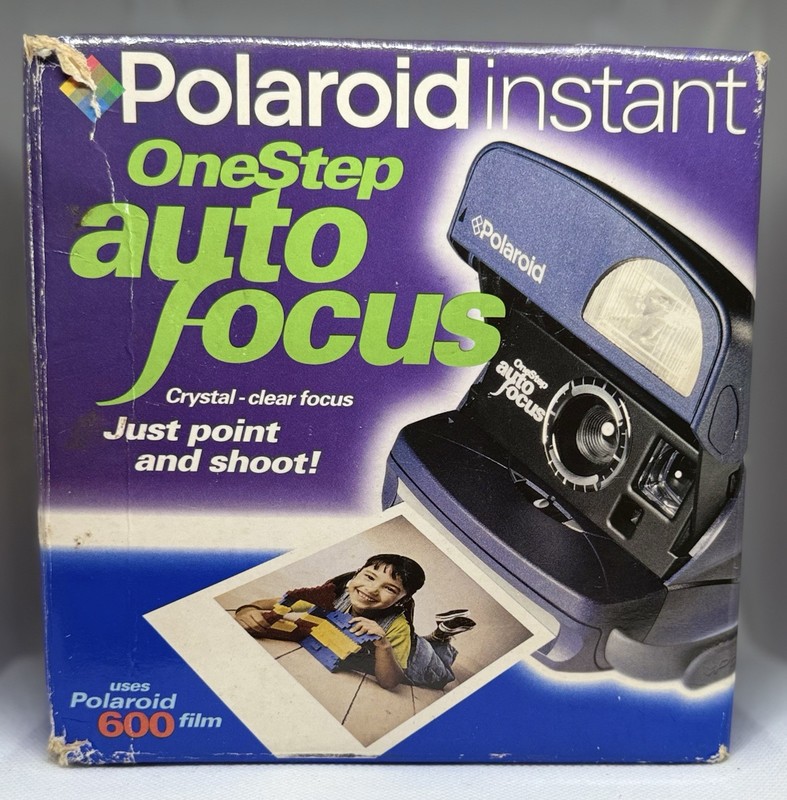Polaroid OneStep AutoFocus Instant Camera for 600 Film, Blue, With Box