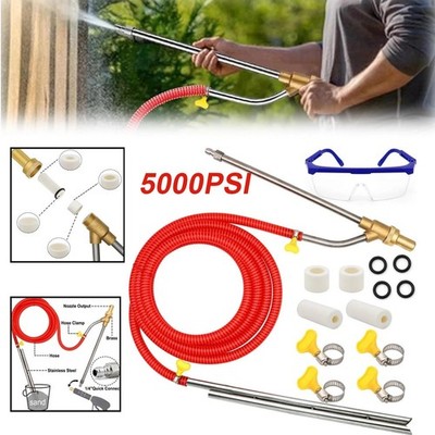 Pressure Washer Sandblasting Kit, 5000 PSI Wet Sandblaster Attachment, Power..