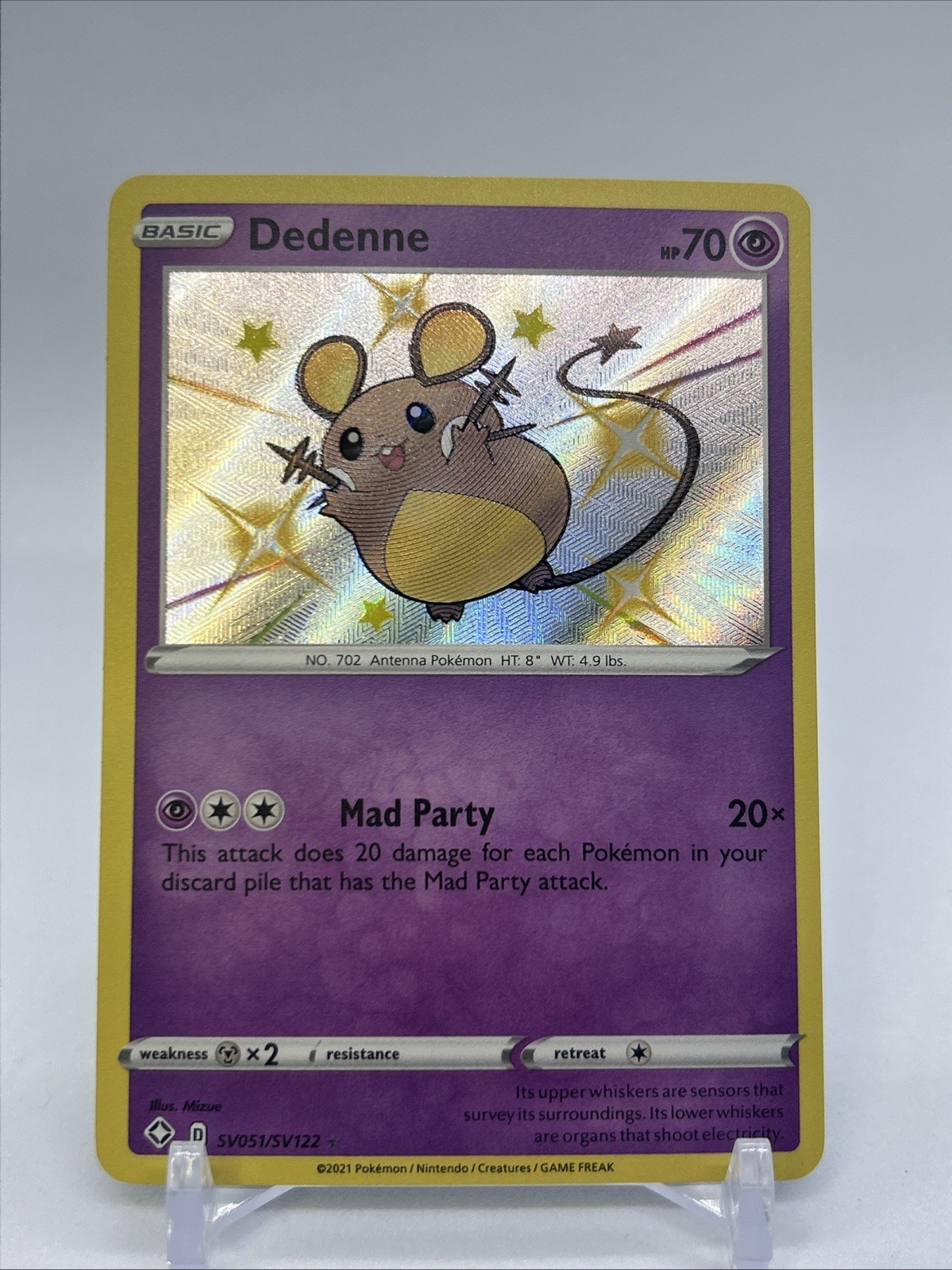 Dedenne SV051/SV122 - Pokemon TCG Shining Fates (2021) - Shiny Holo Rare - NM