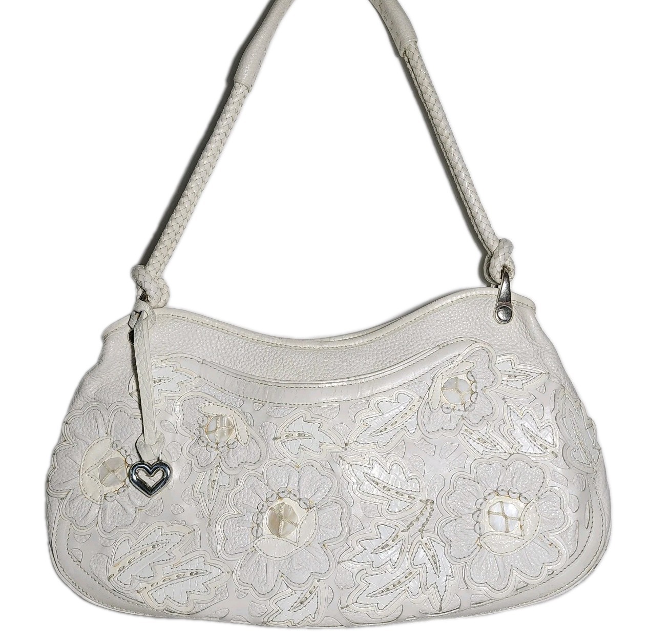 BRIGHTON MASTERPIECE MAGNOLIA LA SAGRADA 3D FLORAL APPLIQUE SHOULDER BAG MRP$450