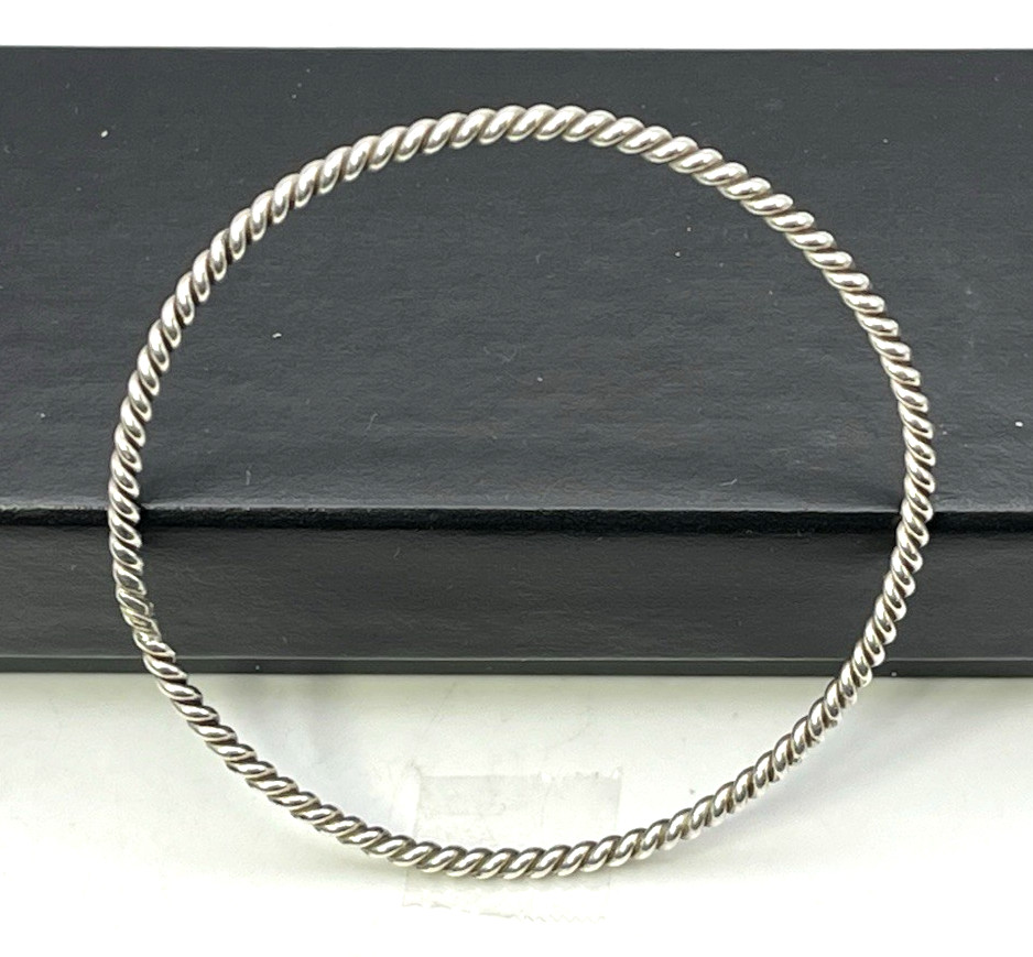 Petite TWIST BANGLE Solid Sterling Silver 925 BRA… - image 2