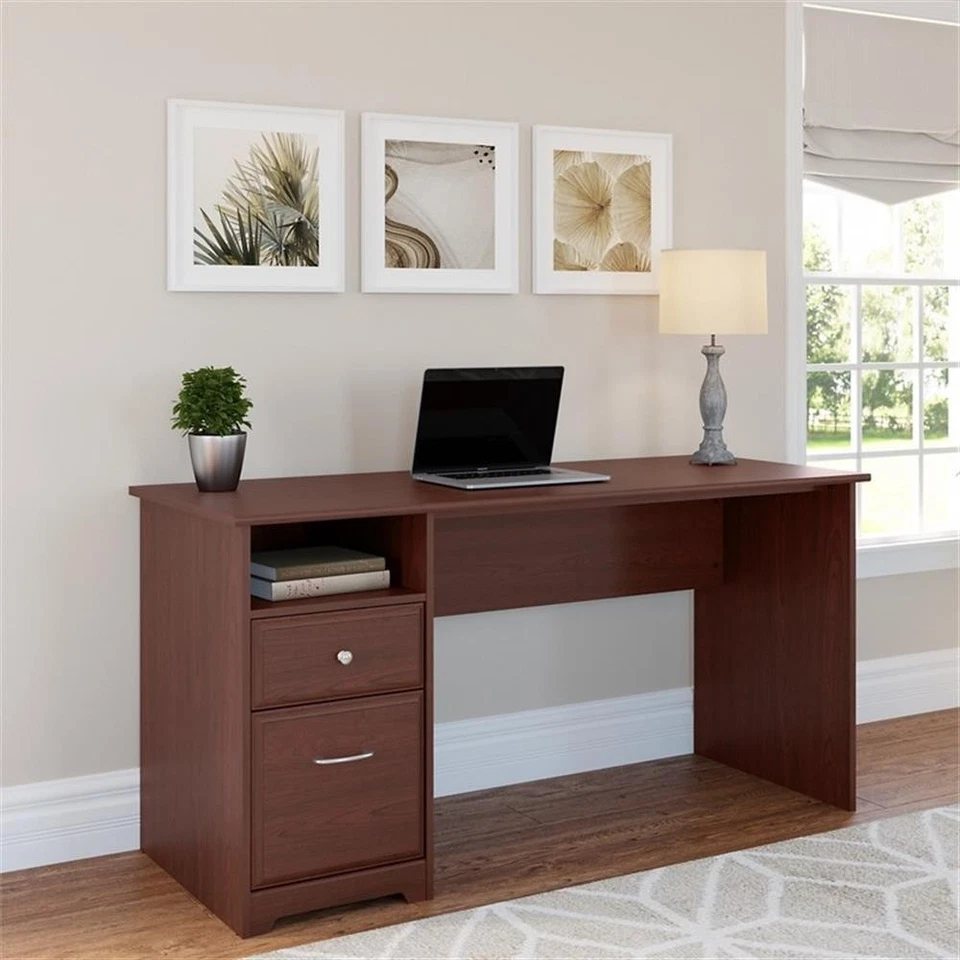 Bush Cabot 60" Wood Computer Desk with Drawers in Harvest Cherry - Image 3 of 4