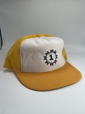 Vintage 70s 80s 3M Company Trucker Hat Yellow White Promo Snapback Made in Korea
