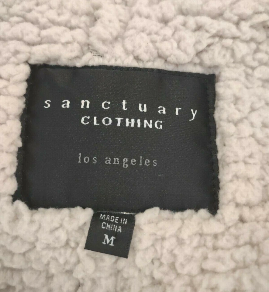 Sanctuary Faux Shearling Vest Womens Size Medium Vegan Washable Western Cowgirl - Image 2 of 4