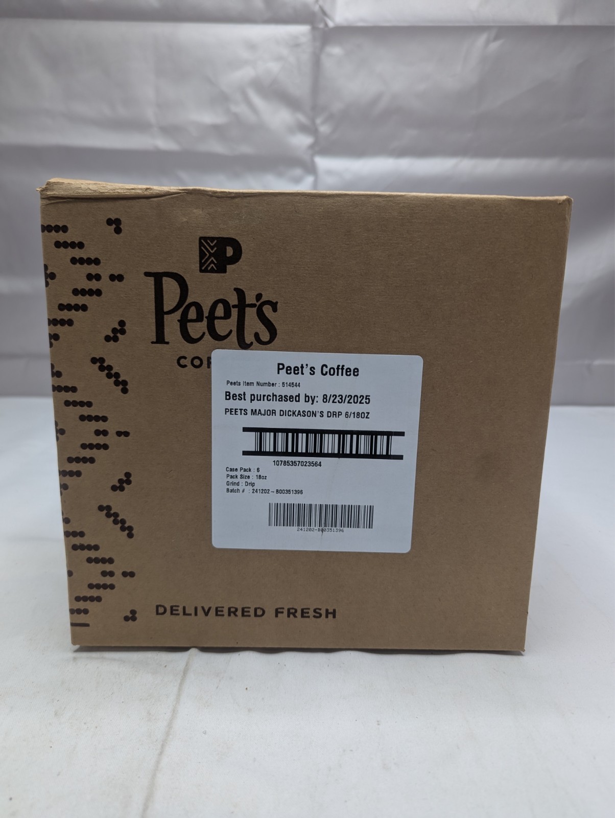 Peet's Coffee Dark Roast Major Dickason's Blend Ground Coffee (6 18oz Bags)