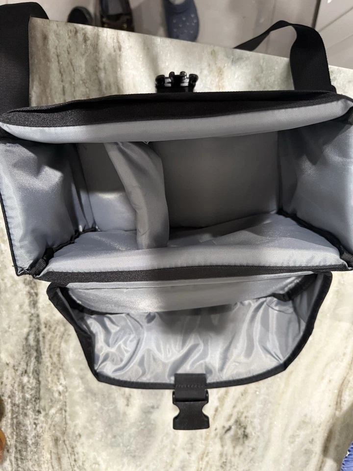 Bolso de hombro negro para cámara Canon 100ES almacenamiento para cámara, almacenamiento de lentes Foto 3 de 4