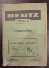 Deutz Schlepper D25 + D25S Ersatzteilliste