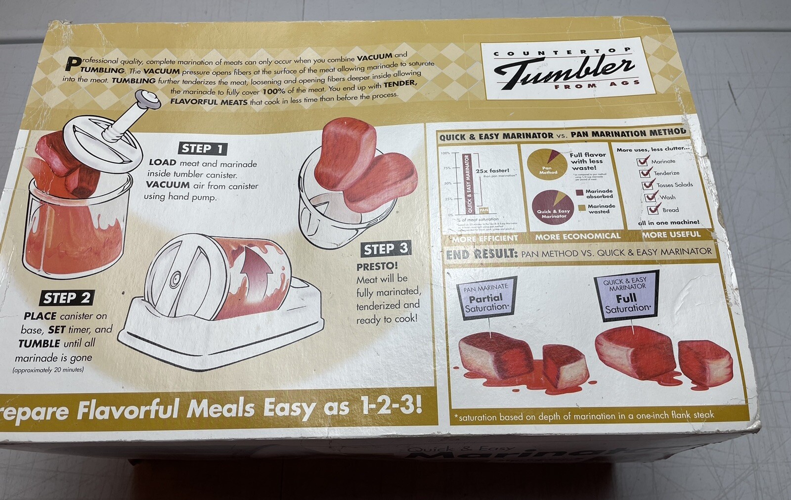 AGS Countertop Tumbler Meat Tenderizer Marinator Jerky Prep eBay