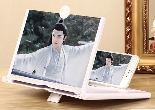 12" White Mobile Cell Phone Screen Magnifier HD Video/Reading Amplifier Stand - Picture 2 of 8