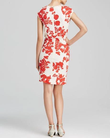 Abito Tory Burch Red Pepper IIssy Boquets stampa Lydie S L $375 nuovo con etichette M