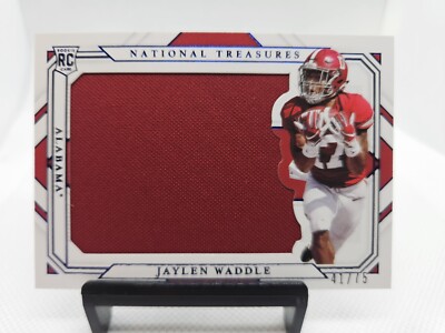 Jaylen Waddle 2021 National Treasures Rookie Jumbo Patch SSP /75 RC Dolphins 