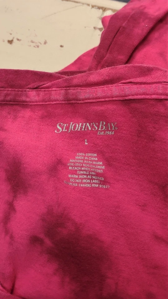 Camisa Top Camiseta Para Mujer St John's Bay SJB Roja Fucsia Manga Corta Talla L Foto 3 de 3