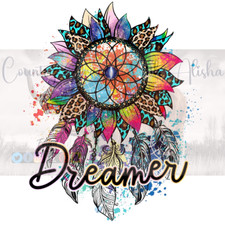 Sublimation Print Dreamer Sunflower Dreamcatcher Ready to Press Heat Transfer