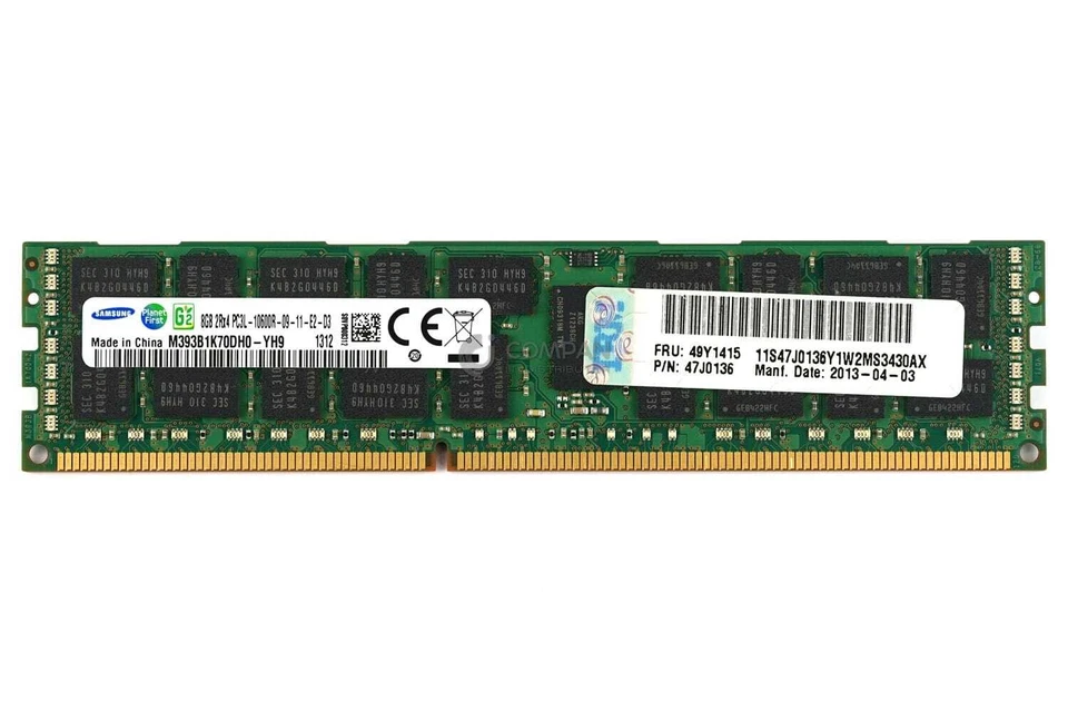 49Y1415 IBM DDR3 8GB 2RX4 PC3L-10600 1333MHZ RDIMM - Image 2 of 4