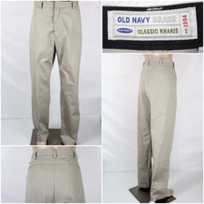 OLD NAVY Men's 40 x 34 Classic Khakis Plain Flat Front Straight Leg Pants Chinos
