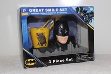 BATMAN GREAT SMILE SET TOOTHBRUSH HOLDER -NIB-