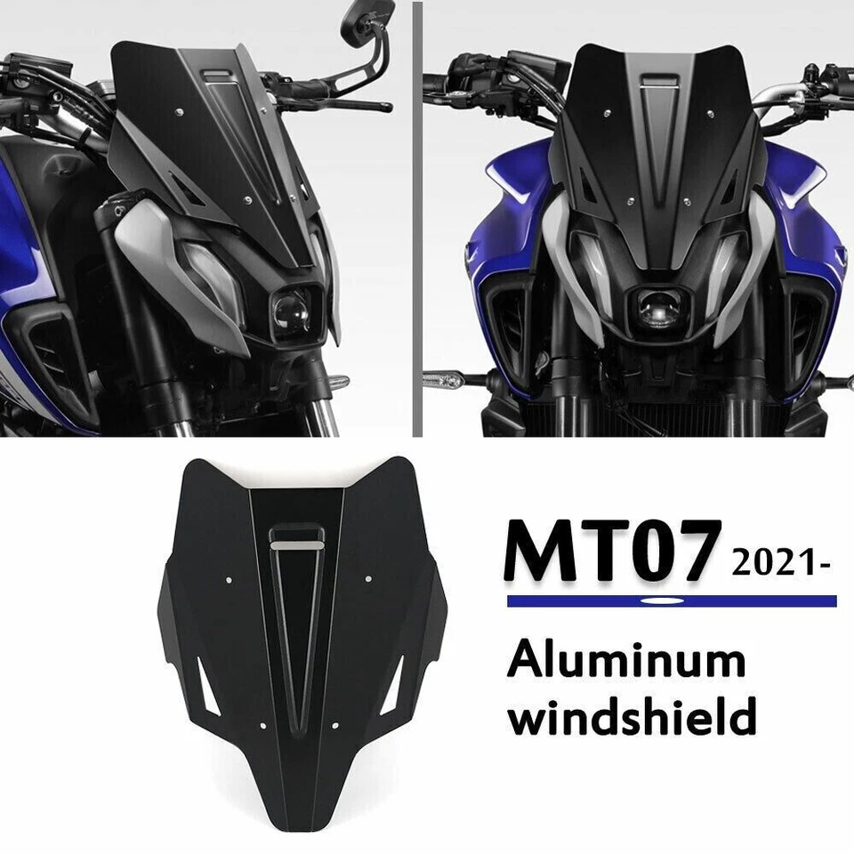 Windscreen Windshield Shield Protector fit for Yamaha MT-07 MT07 2021-2024 Black - Image 2 of 4
