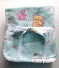 NEW LOVELY HANDMADE ULTRA SOFT PLUSH FLEECE DOUBLE SIDED 60"Lx38"W BABY BLANKET