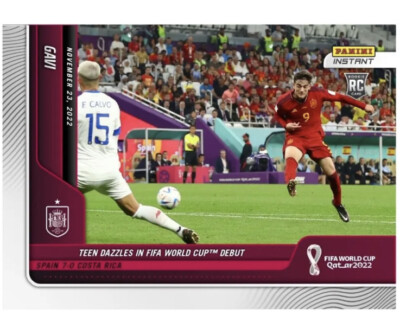 2022 Panini Instant World Cup #48 GAVI RC Rookie Card Debut Spain   Ready 2 Ship