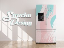Pastel Shapes Abstract Pop Art Paint Fridge Freezer Wrap Side Door Vinyl Decal