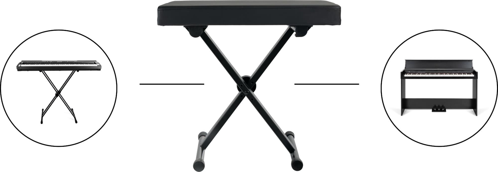 Panca Pianoforte Tastiera Pianoforte Sgabello Sedile Nero Ecopelle Altezza Regolabile