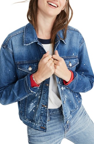 Madewell The Boxy-Crop Blue Jean Jacket 