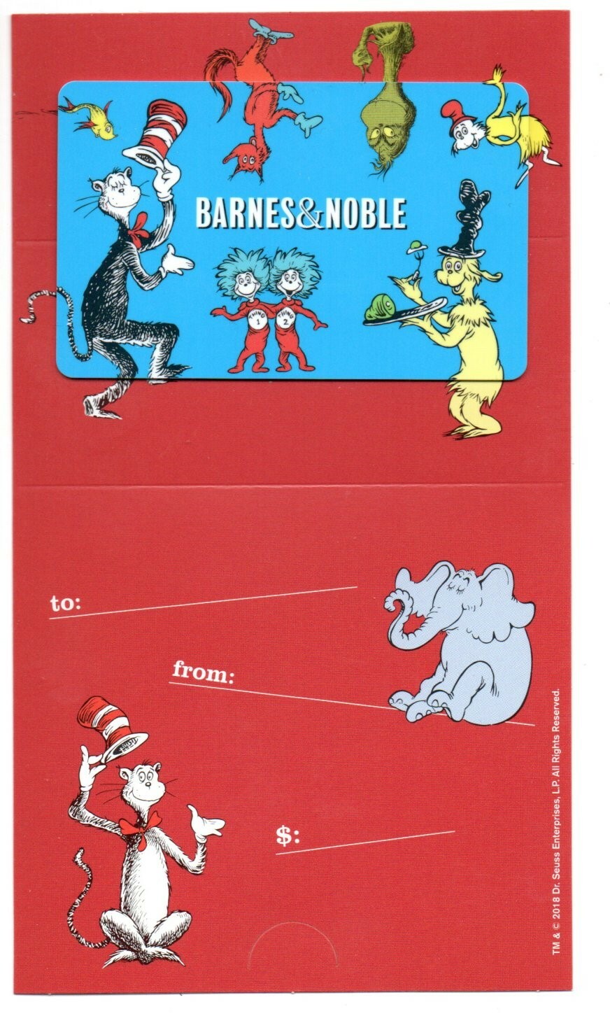 Barnes & Noble Dr Seuss Gift Card No $ Value Collectible Cat In The Hat |  Ebay