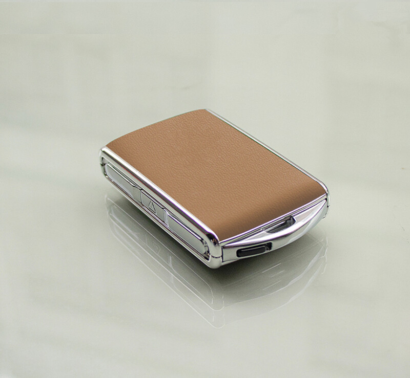 Leather Car Key Case Wooden Remote Key Shell for Volvo XC60