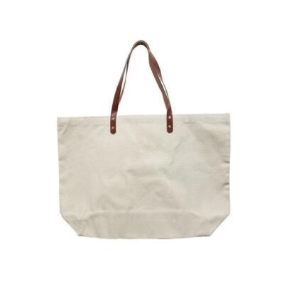 Wear'm Canvas große Beuteltasche mit Lederriemen 20''x15''x5'' - natur
