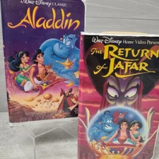 Aladdin (VHS 1993) + Return Of Jafar (1994) Disney Classics Clamshell 