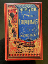 L'ÎLE MYSTÉRIEUSE - JULES VERNE - CARTONNAGE HETZEL À LA  BANNIÈRE 1882/83