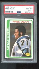 1978 Topps #217 Fred Dean ROOKIE RC PSA 8 (OC) Graded Football Card NFL Chargers